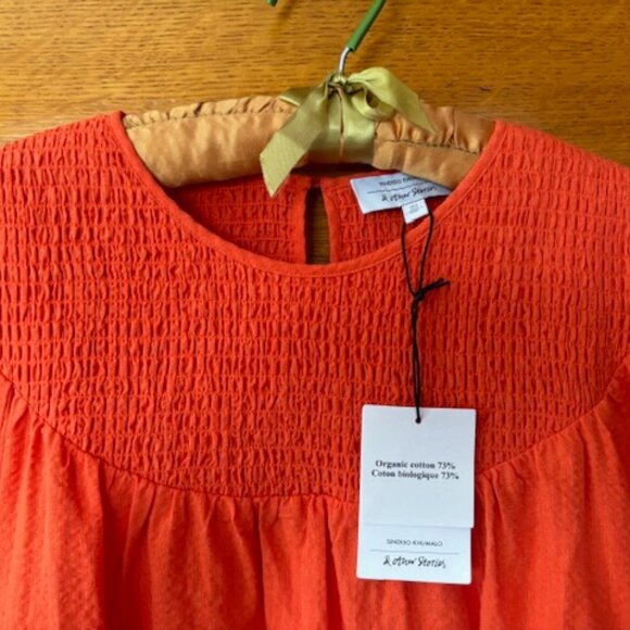 & OTHER STORIES + Sindiso Khumalo ~Detachable Collar Orange Midi Dress 8 (NWT) - Picture 6 of 7